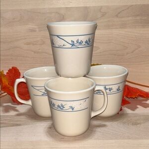 Corelle - "First of Spring" (Corning Ware) - Set of 4 Coffee/Tea Mugs 4 5/8"